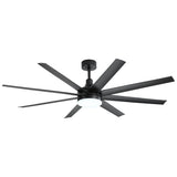 AeroSpan Lux 65-inch black 8-blade ceiling fan with minimalist modern design