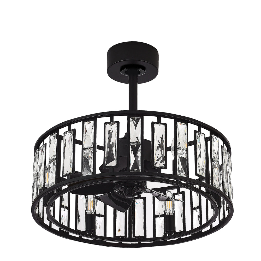 20-inch 5-Blade Caged Ceiling Fan with Remote Control and Light Kit Included