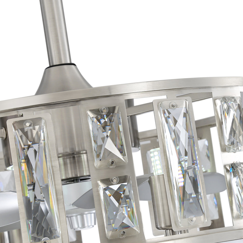 20-inch 5-Blade Caged Ceiling Fan with Remote Control and Light Kit Included