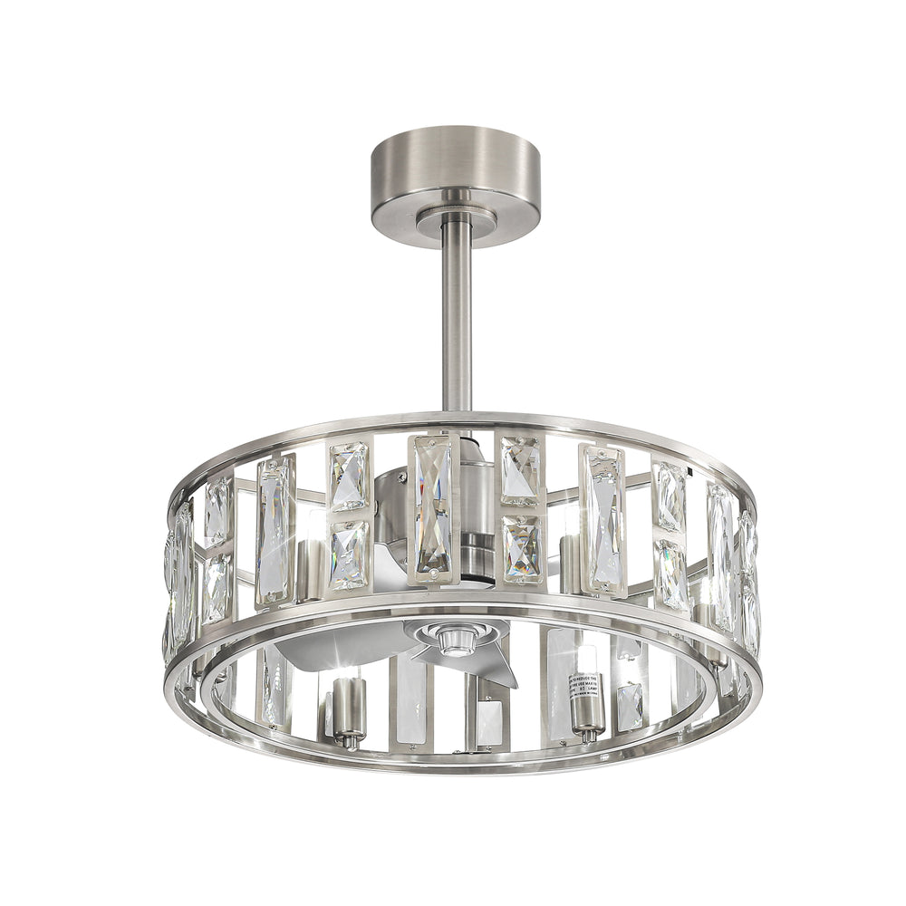 20-inch 5-Blade Caged Ceiling Fan with Remote Control and Light Kit Included