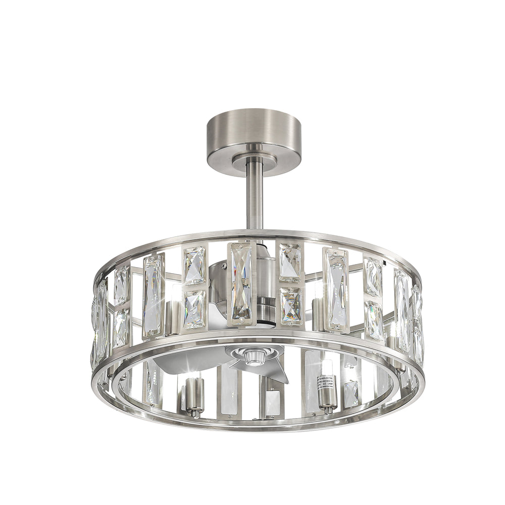 20-inch 5-Blade Caged Ceiling Fan with Remote Control and Light Kit Included