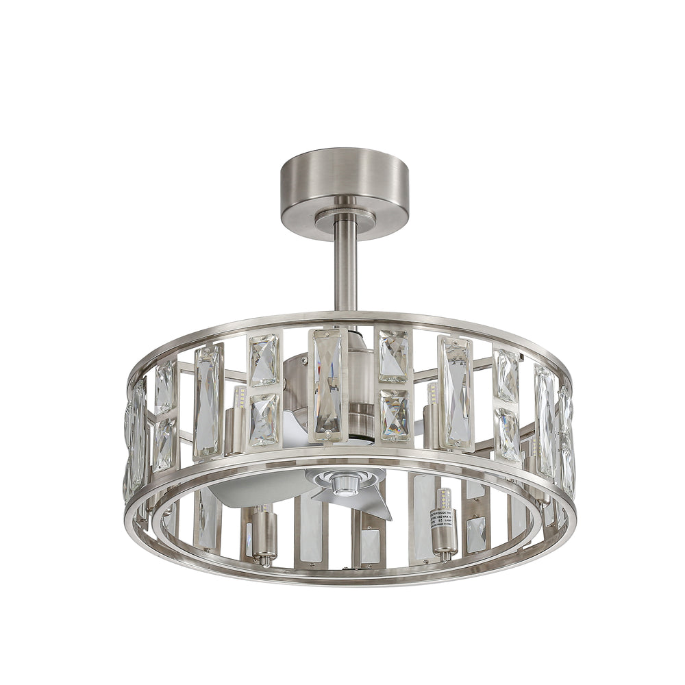 20-inch 5-Blade Caged Ceiling Fan with Remote Control and Light Kit Included