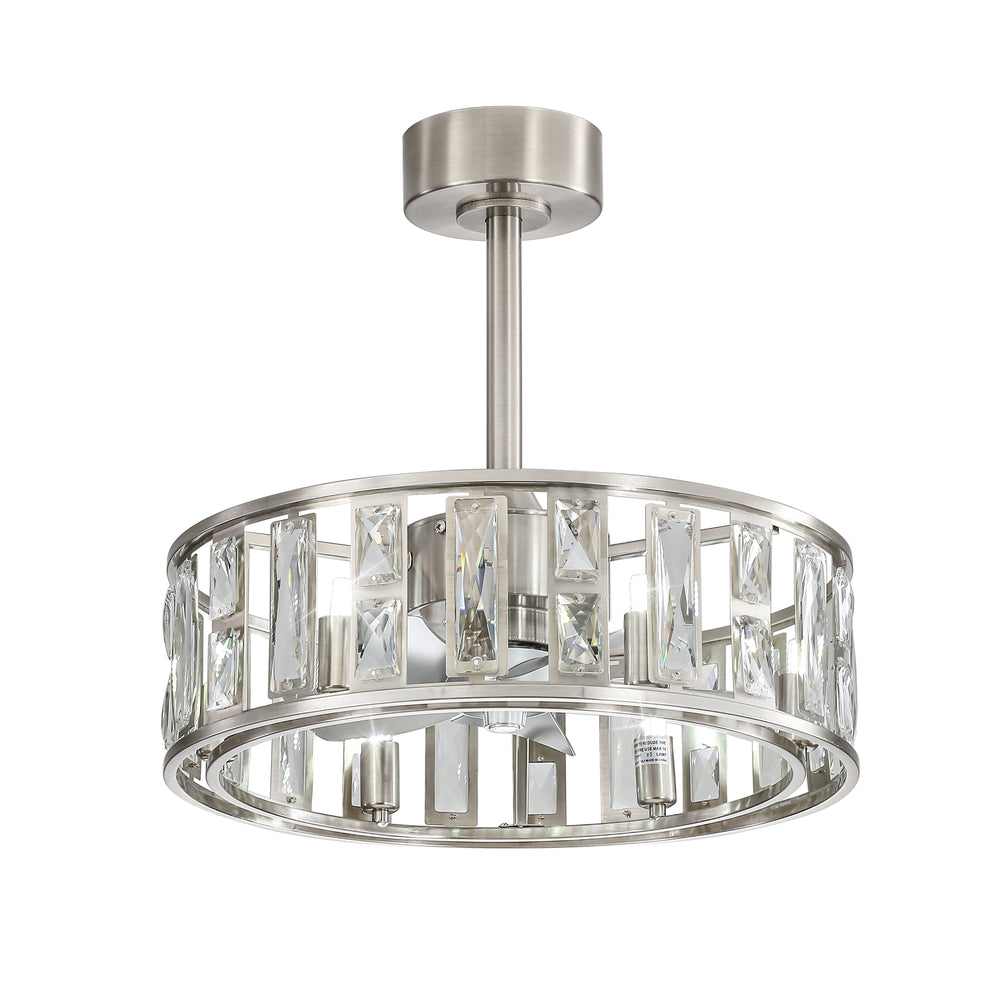 20-inch 5-Blade Caged Ceiling Fan with Remote Control and Light Kit Included