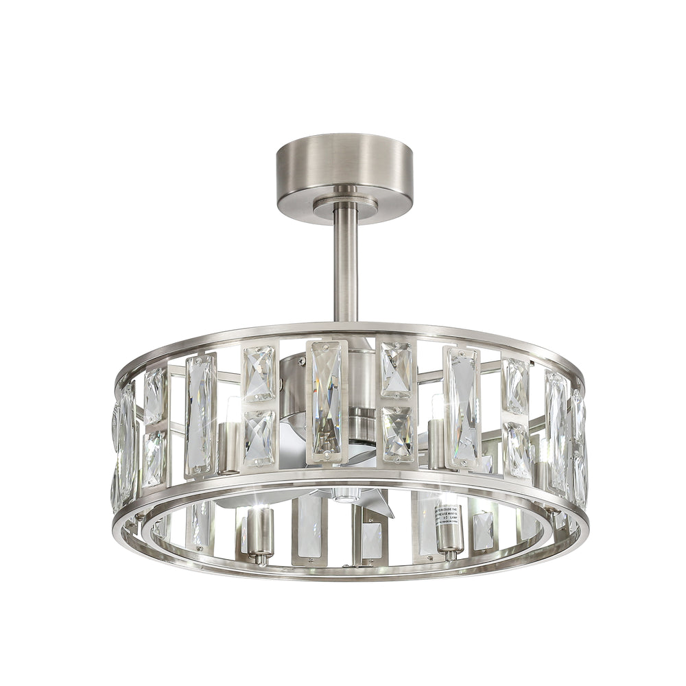 20-inch 5-Blade Caged Ceiling Fan with Remote Control and Light Kit Included