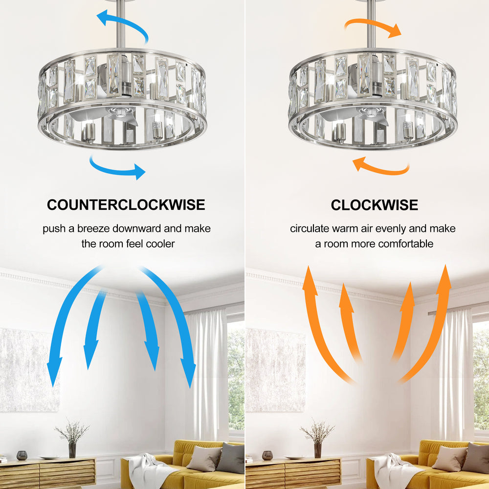 20-inch 5-Blade Caged Ceiling Fan with Remote Control and Light Kit Included