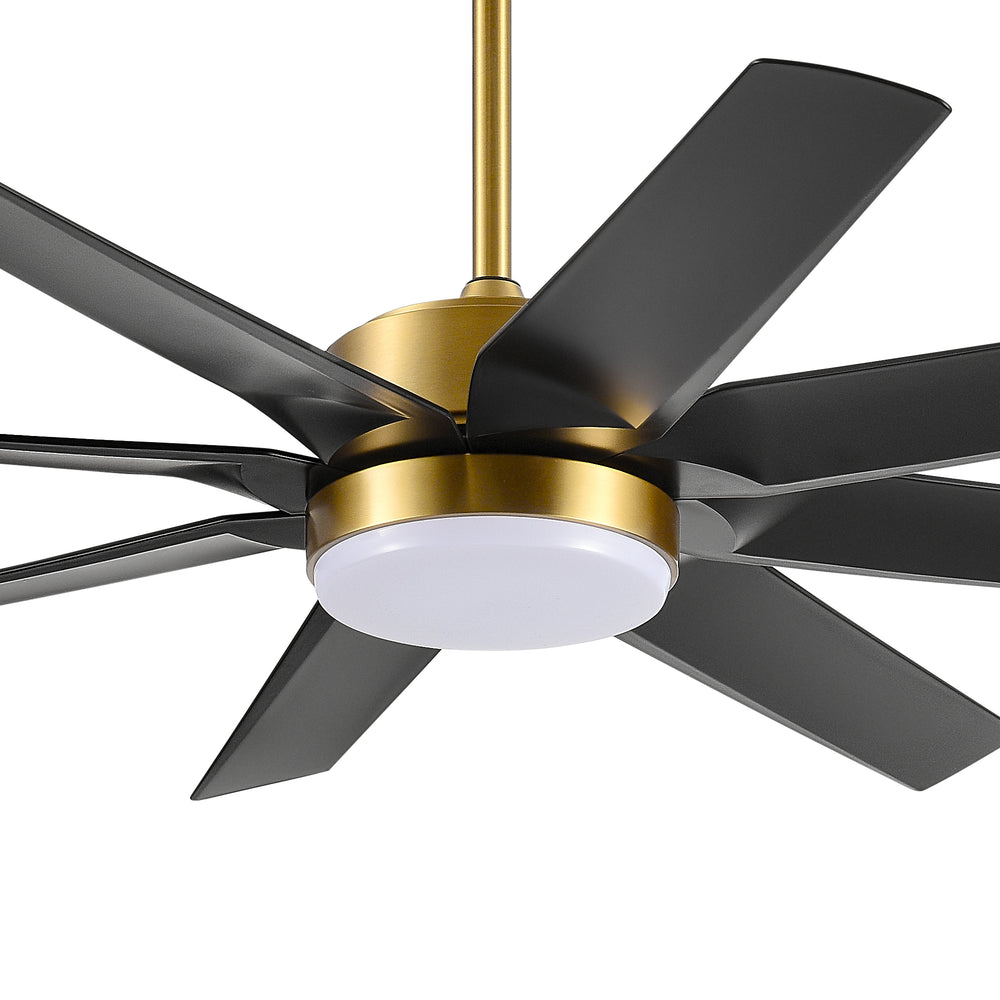 56 Inch 8-Blade Integrated LED Ceiling Fan with Light Remote, 7" and 15" Downrod included