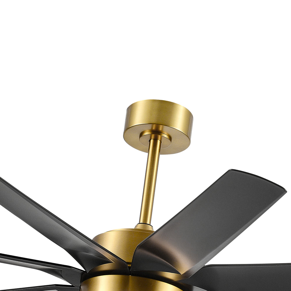 56 Inch 8-Blade Integrated LED Ceiling Fan with Light Remote, 7" and 15" Downrod included
