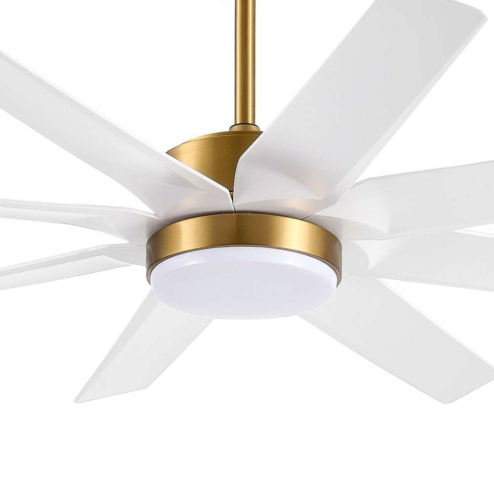 56 Inch 8-Blade Integrated LED Ceiling Fan with Light Remote, 7" and 15" Downrod included