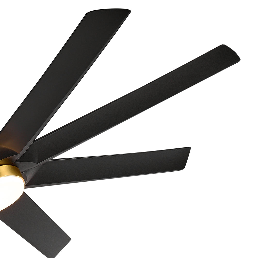 Gold & Black Ceiling Fans with LED Lights, 70 Inch 8-Blade Ceiling Fan Remote Control, Industrial Ceiling Fan with Reversible DC Motor, Downrod Mount LED Ceiling Light for Bedroom