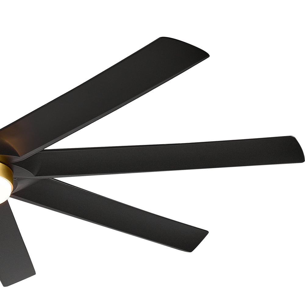 Gold & Black Ceiling Fans with LED Lights, 70 Inch 8-Blade Ceiling Fan Remote Control, Industrial Ceiling Fan with Reversible DC Motor, Downrod Mount LED Ceiling Light for Bedroom