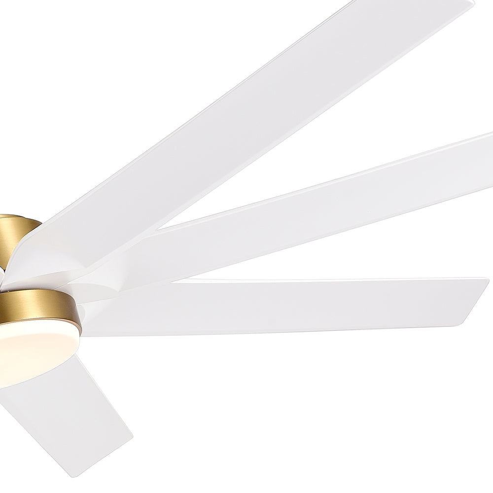 Gold & Black Ceiling Fans with LED Lights, 70 Inch 8-Blade Ceiling Fan Remote Control, Industrial Ceiling Fan with Reversible DC Motor, Downrod Mount LED Ceiling Light for Bedroom