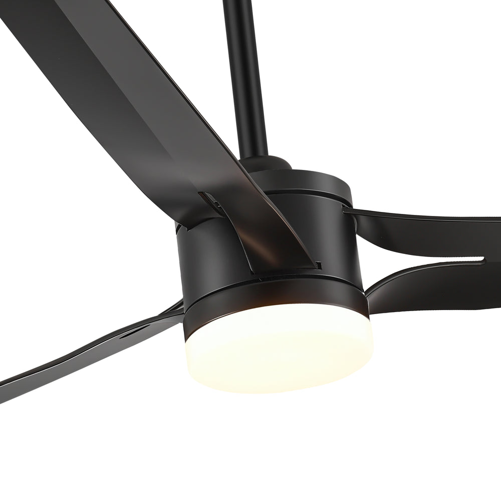 52-in Black/White LED Ceiling Fan with Light Kit and Remote(3-Blade)