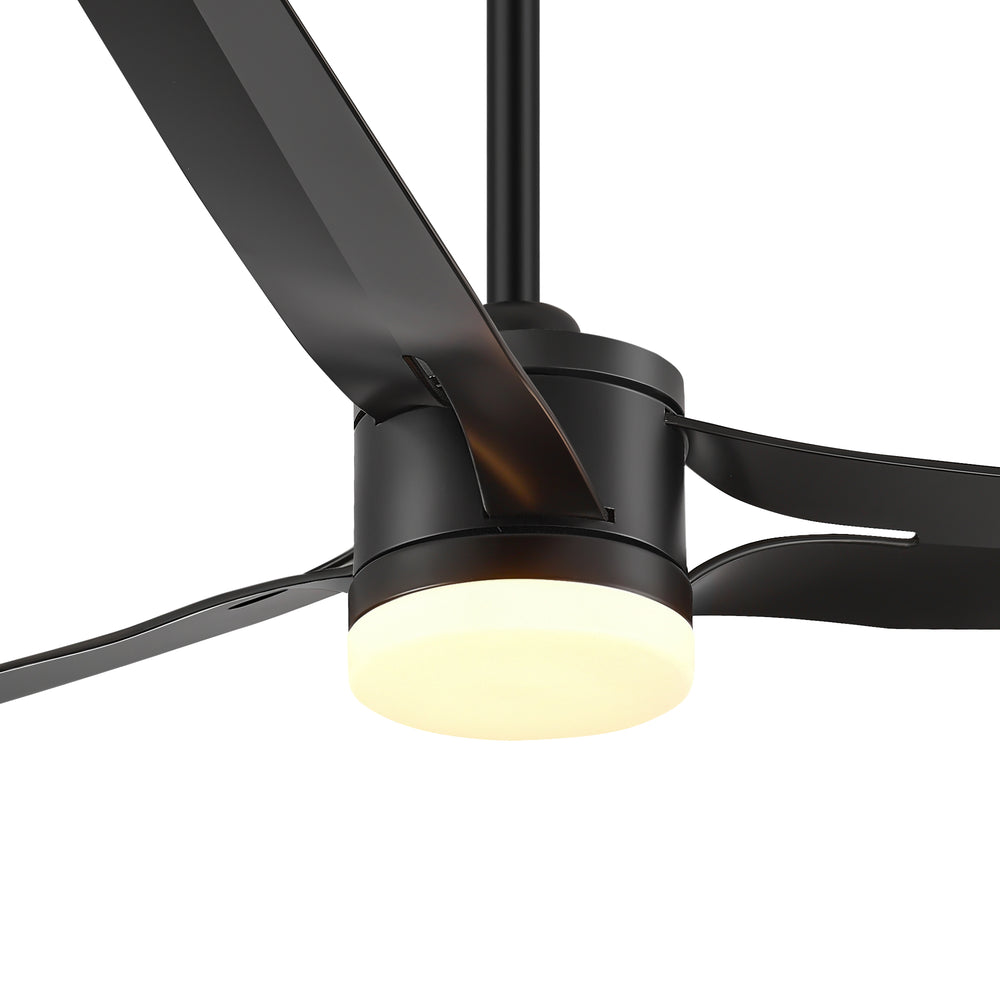 52-in Black/White LED Ceiling Fan with Light Kit and Remote(3-Blade)