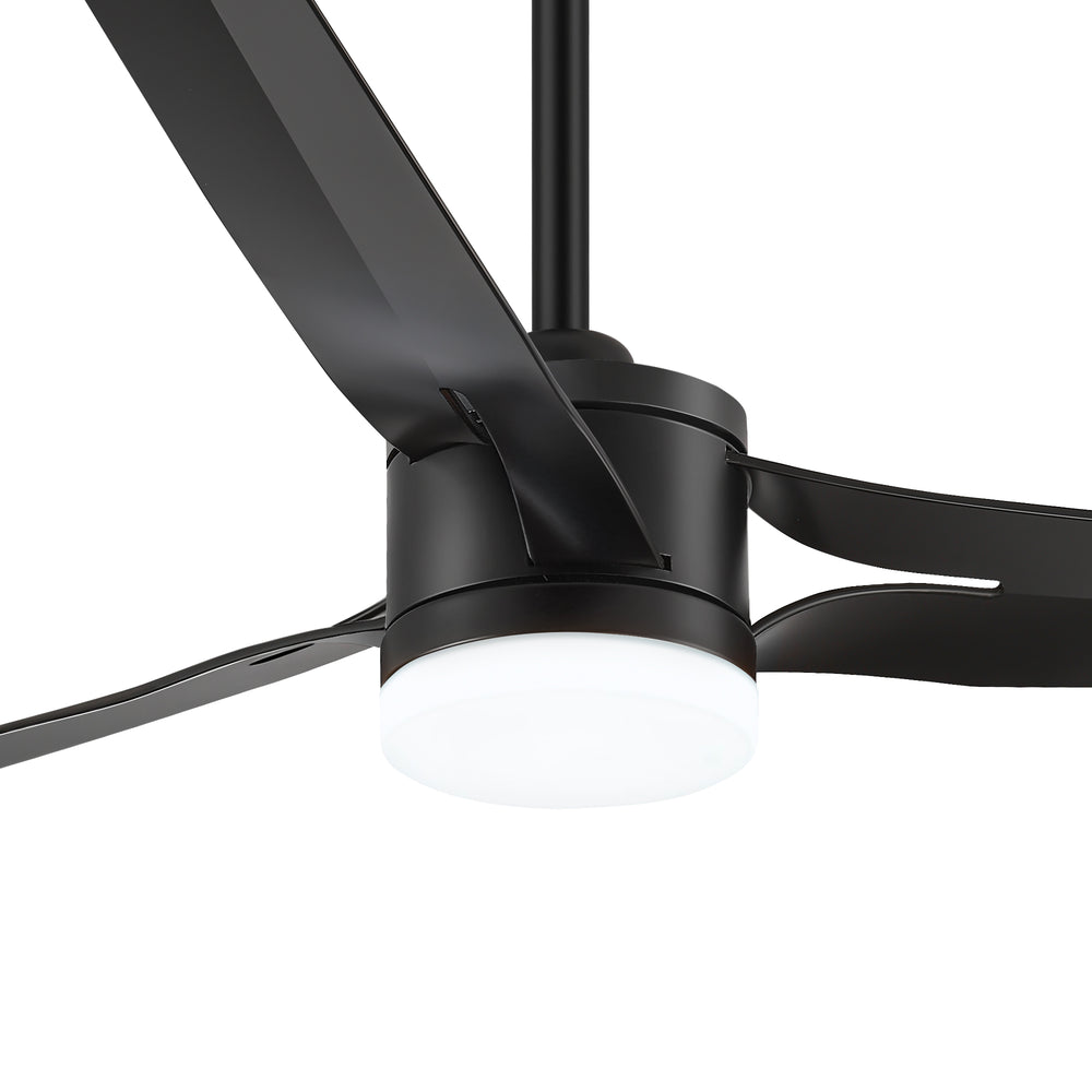 52-in Black/White LED Ceiling Fan with Light Kit and Remote(3-Blade)
