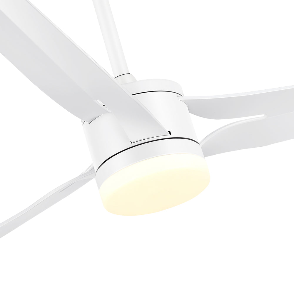 52-in Black/White LED Ceiling Fan with Light Kit and Remote(3-Blade)
