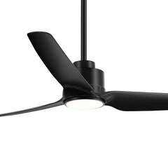 52'' Ceiling Fans with Lights Remote, Black Farmhouse Ceiling Fan with Light, 3 Blades,6 Speeds Reversible DC Motor Noiseless, Modern Ceiling Fan for Patios, Living Room, Porch