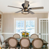 Brivane 52-Inch Flush Mount Ceiling Fan With Light & Remote
