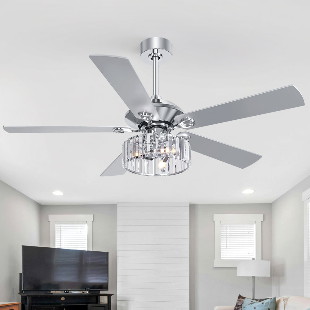 52-inch 5-Blade Standard Ceiling Fan with Remote Control and Light Kit Included