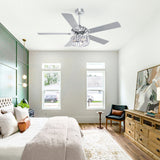 52-inch 5-Blade Standard Ceiling Fan with Remote Control and Light Kit Included