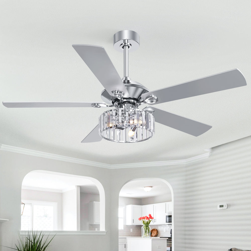 52-inch 5-Blade Standard Ceiling Fan with Remote Control and Light Kit Included