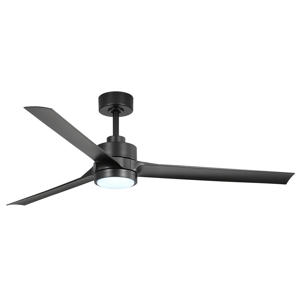 60-in Integrated LED Indoor Ceiling Fans with Light and Remote Control, 6" and 12" Downrod Included