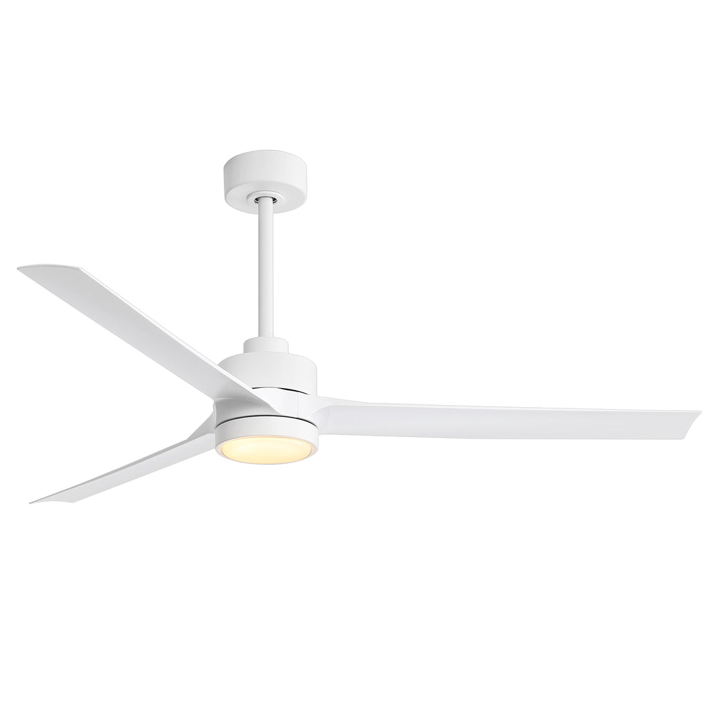 60-in Integrated LED Indoor Ceiling Fans with Light and Remote Control, 6" and 12" Downrod Included