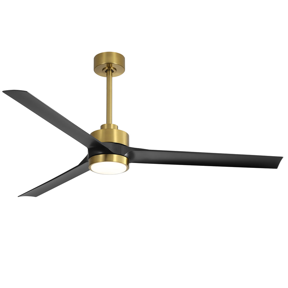 60-in Integrated LED Indoor Ceiling Fans with Light and Remote Control, 6" and 12" Downrod Included