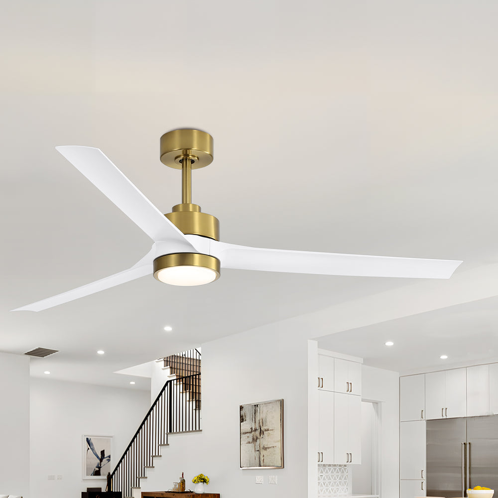 60-in Integrated LED Indoor Ceiling Fans with Light and Remote Control, 6" and 12" Downrod Included