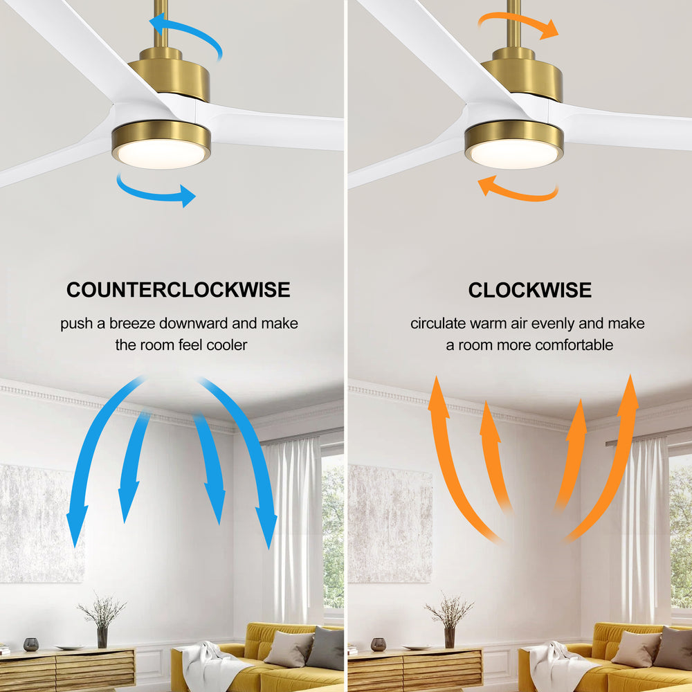 60-in Integrated LED Indoor Ceiling Fans with Light and Remote Control, 6" and 12" Downrod Included