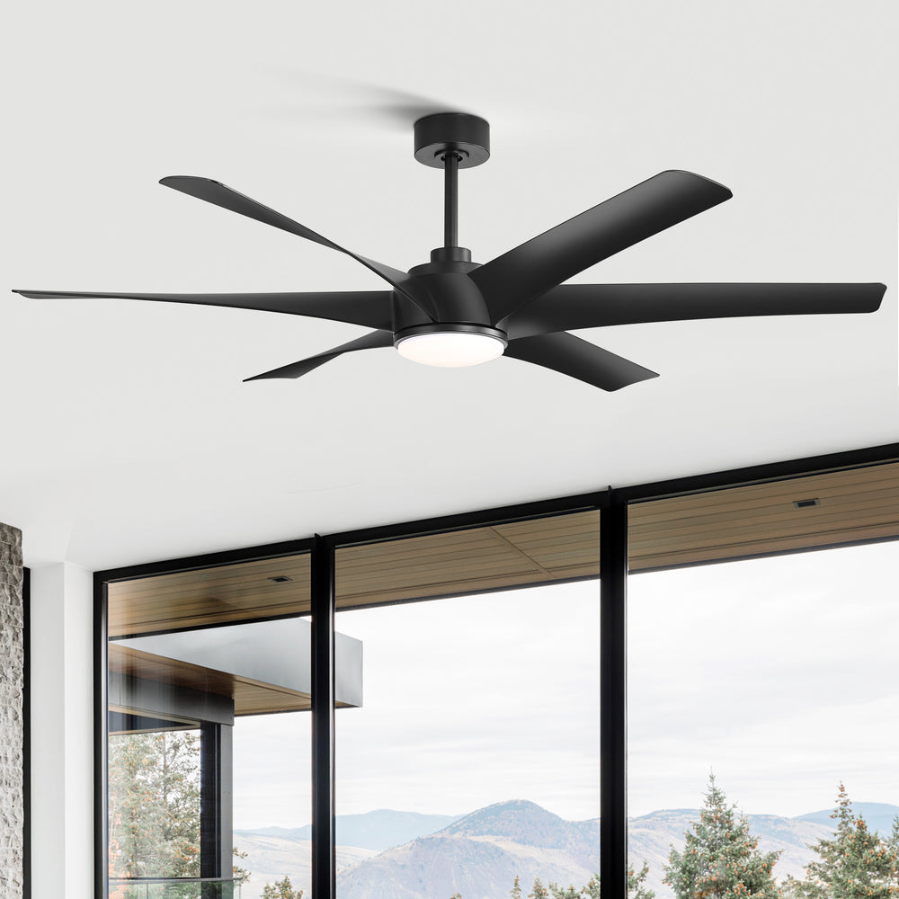 65-in Indoor Large LED Ceiling Fan with Light Remote (6-Blade)