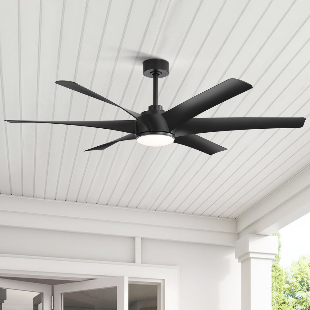 65-in Indoor Large LED Ceiling Fan with Light Remote (6-Blade)