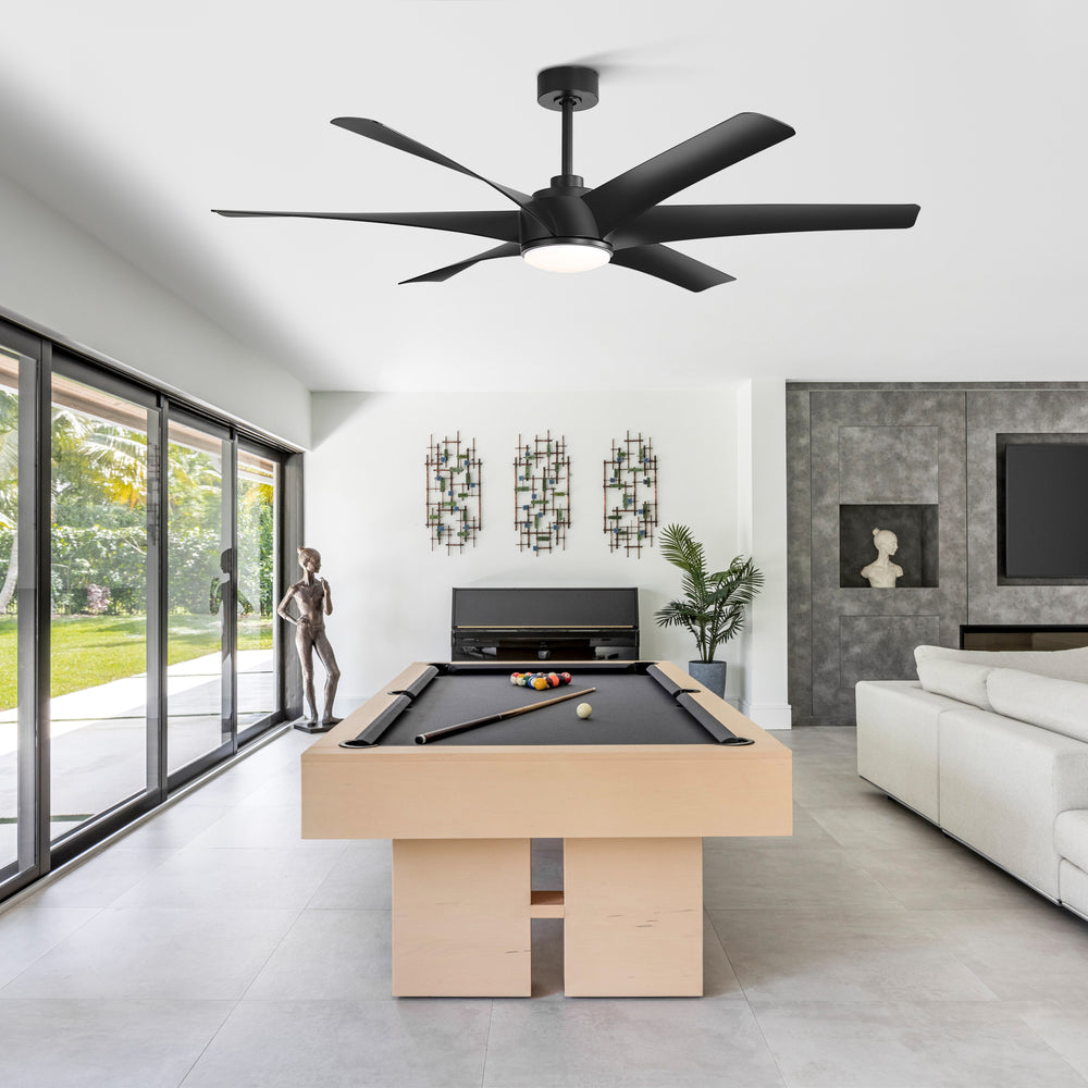 65-in Indoor Large LED Ceiling Fan with Light Remote (6-Blade)