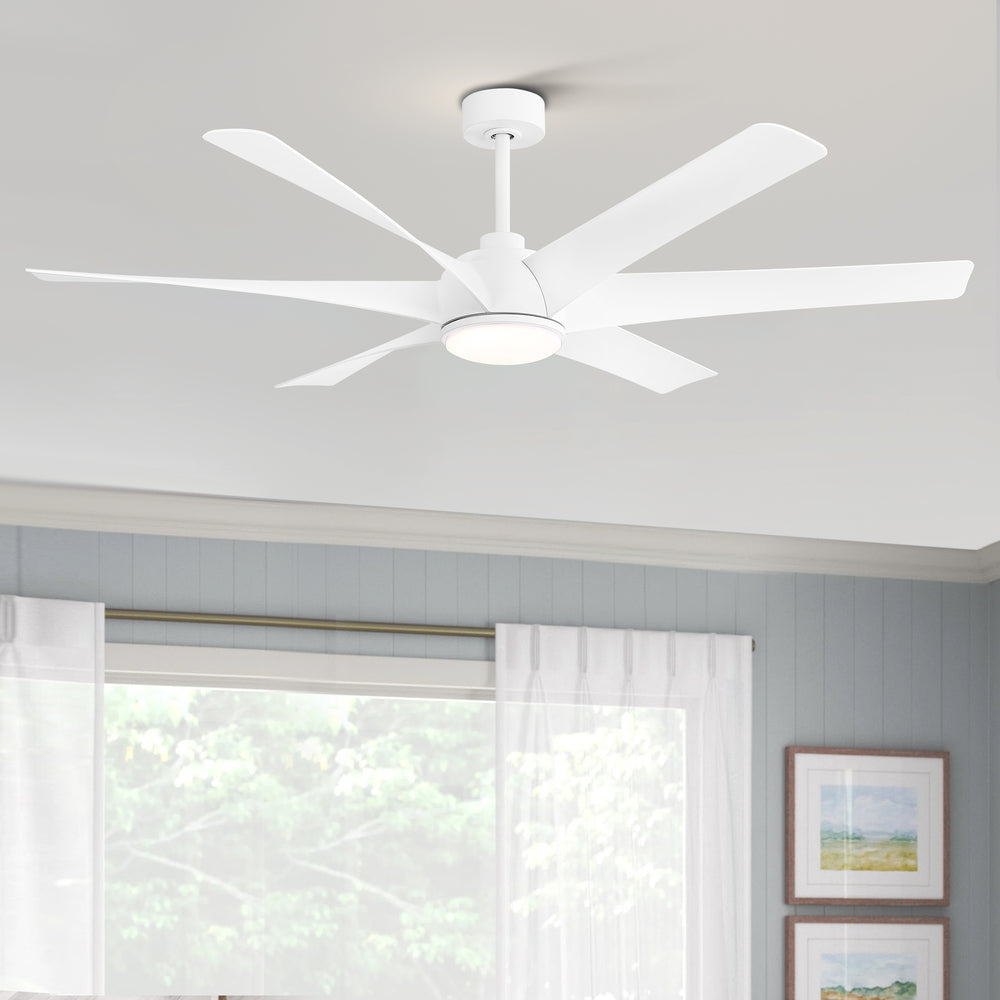 65-in Indoor Large LED Ceiling Fan with Light Remote (6-Blade)