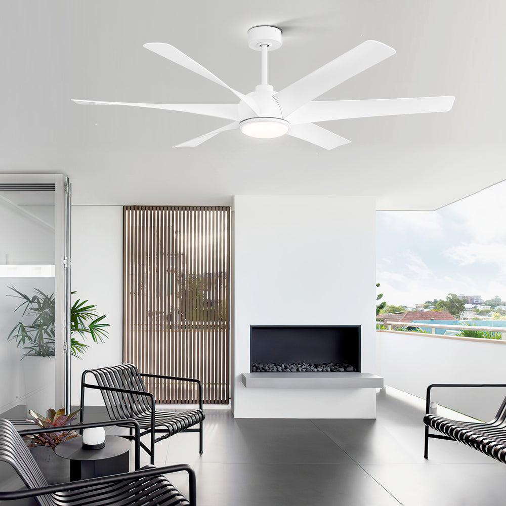 65-in Indoor Large LED Ceiling Fan with Light Remote (6-Blade)