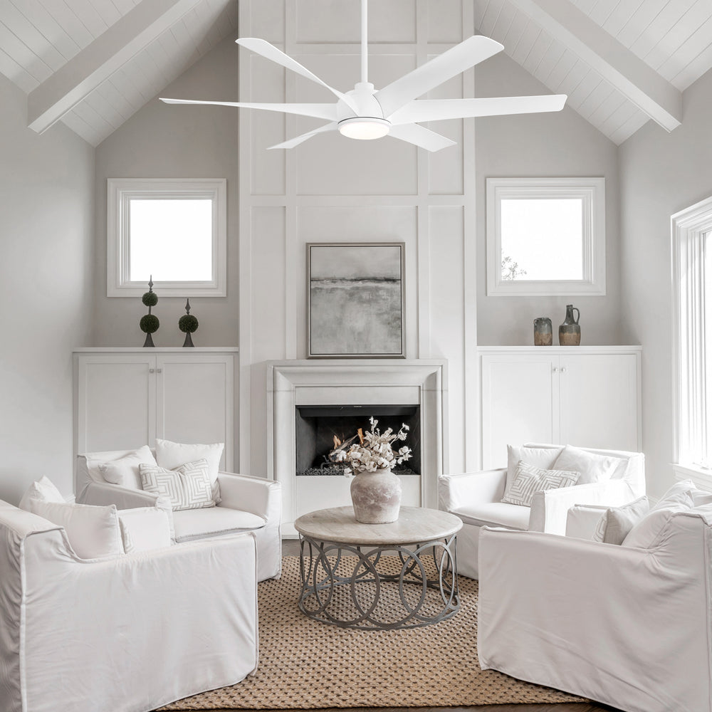 65-in Indoor Large LED Ceiling Fan with Light Remote (6-Blade)