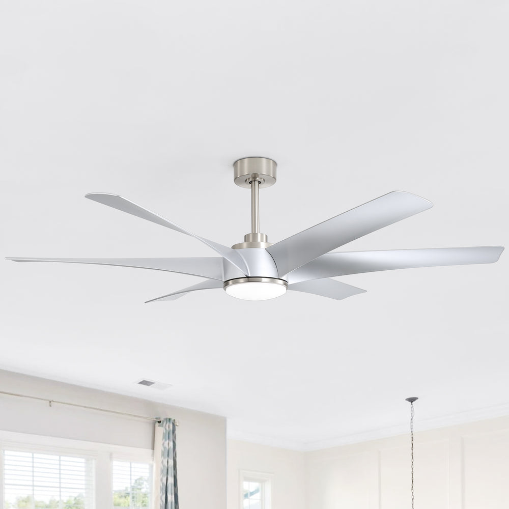 65-in Indoor Large LED Ceiling Fan with Light Remote (6-Blade)