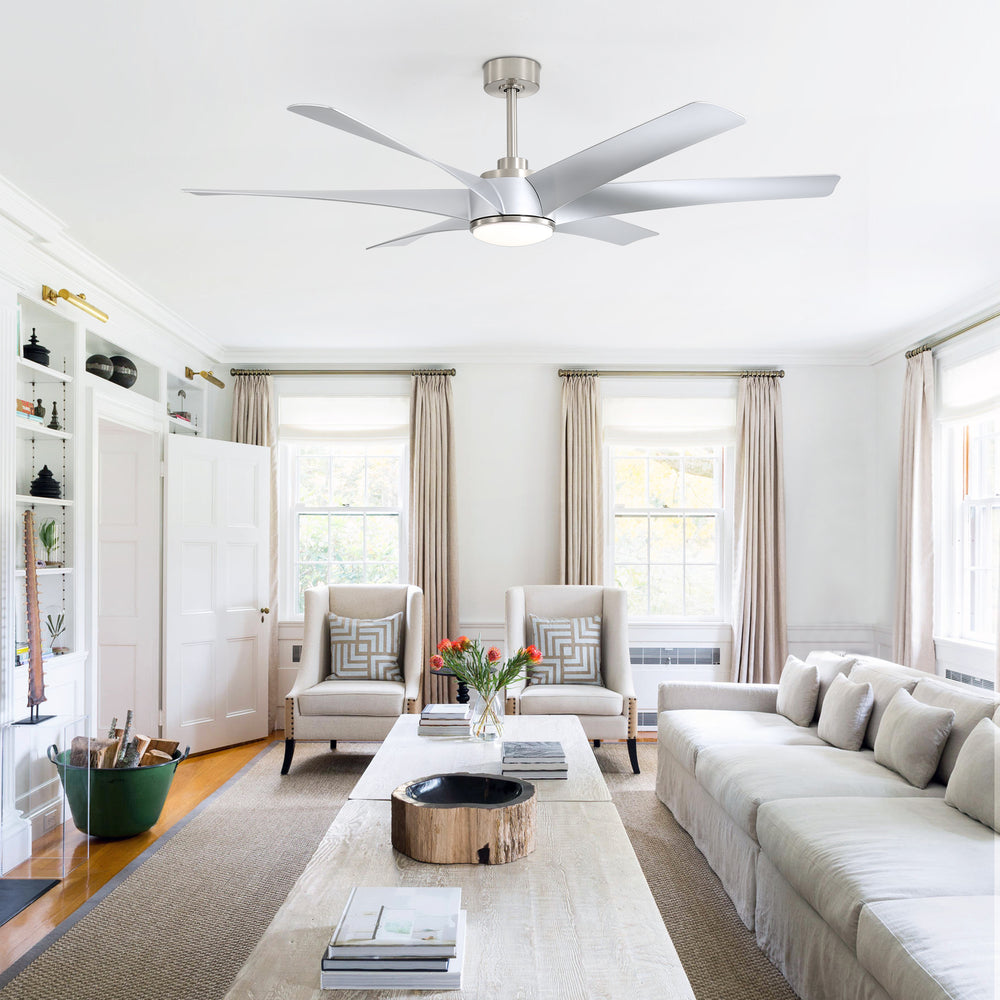 65-in Indoor Large LED Ceiling Fan with Light Remote (6-Blade)