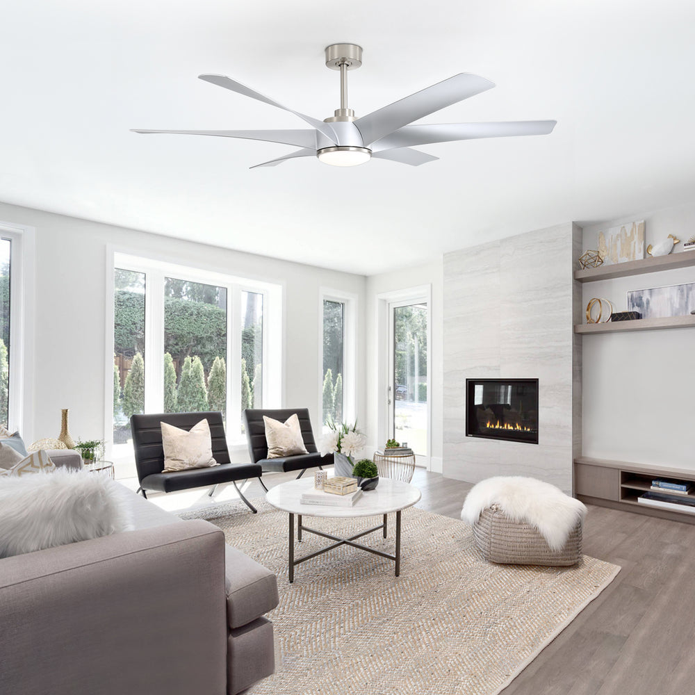 65-in Indoor Large LED Ceiling Fan with Light Remote (6-Blade)