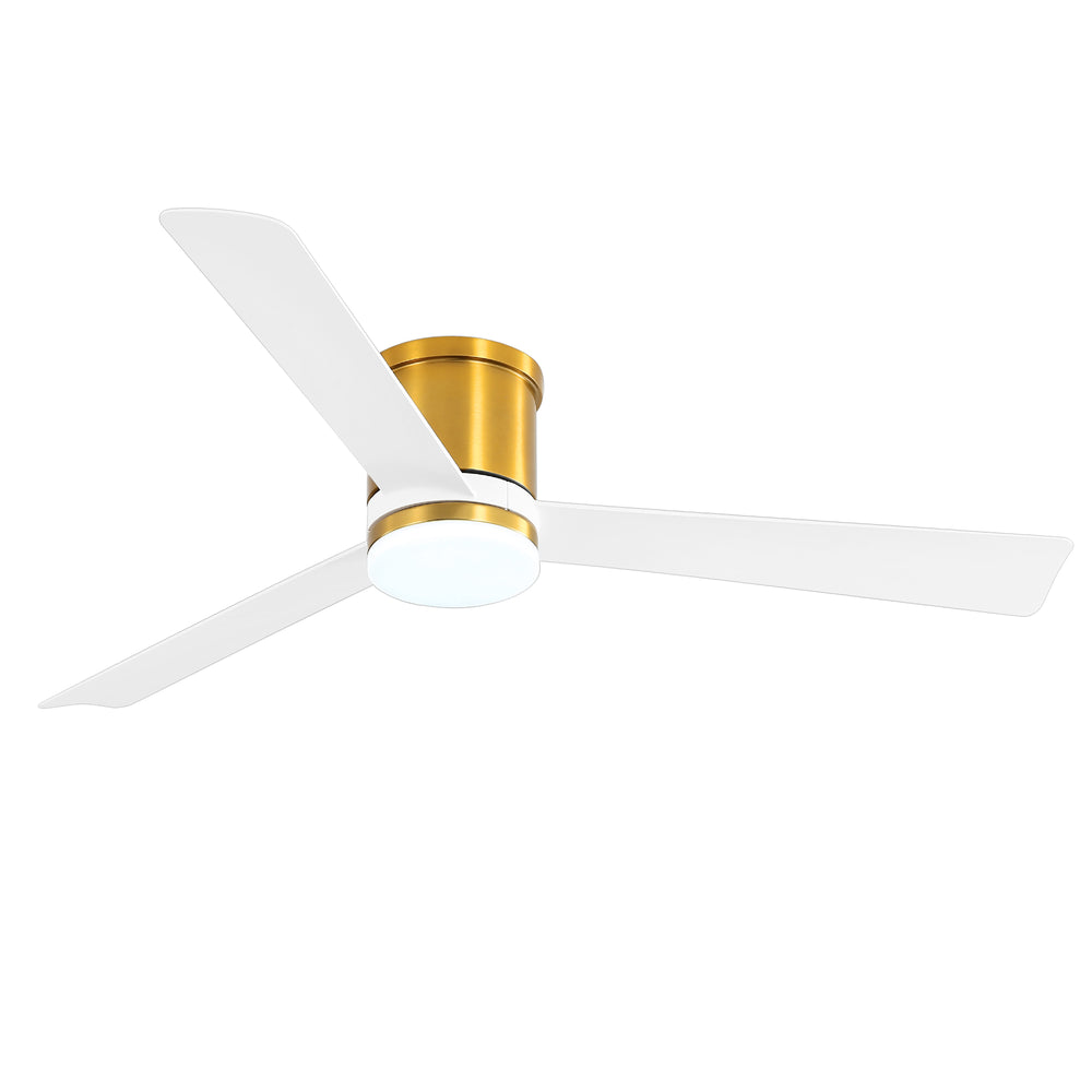 52 Inch 3-Blade Ceiling Fan with Light, Ceiling Fans with LED Light Remote Control with Reversible DC Motor, Flush Mount for Indoor Bedroom Kitchen Farmhouse
