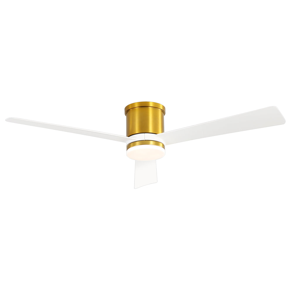 52 Inch 3-Blade Ceiling Fan with Light, Ceiling Fans with LED Light Remote Control with Reversible DC Motor, Flush Mount for Indoor Bedroom Kitchen Farmhouse