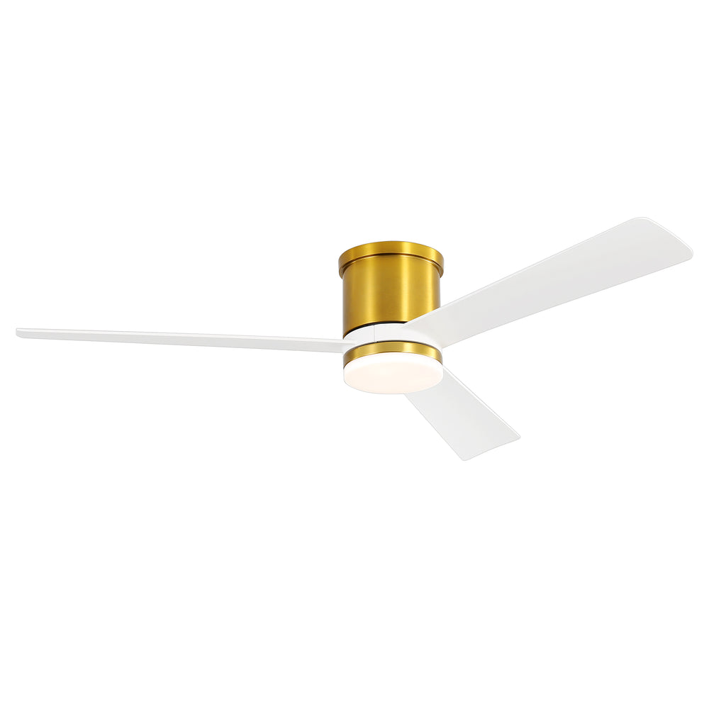 52 Inch 3-Blade Ceiling Fan with Light, Ceiling Fans with LED Light Remote Control with Reversible DC Motor, Flush Mount for Indoor Bedroom Kitchen Farmhouse