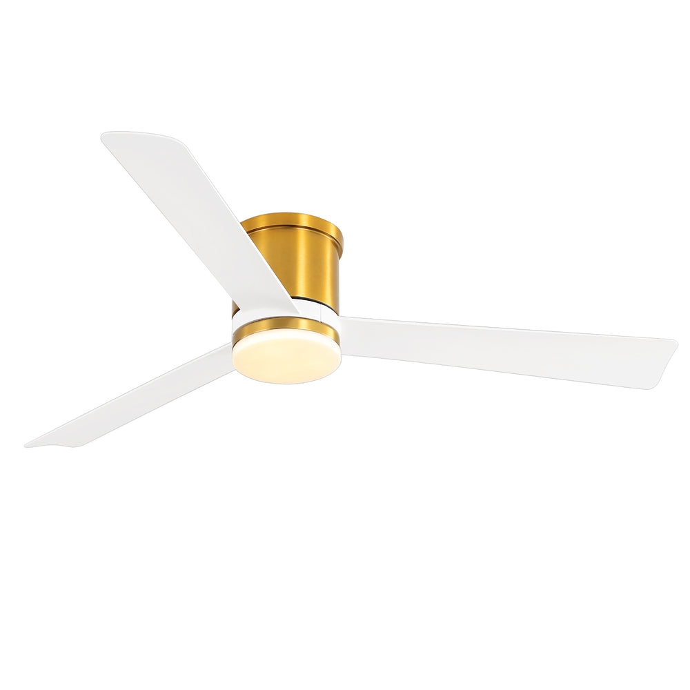 52 Inch 3-Blade Ceiling Fan with Light, Ceiling Fans with LED Light Remote Control with Reversible DC Motor, Flush Mount for Indoor Bedroom Kitchen Farmhouse