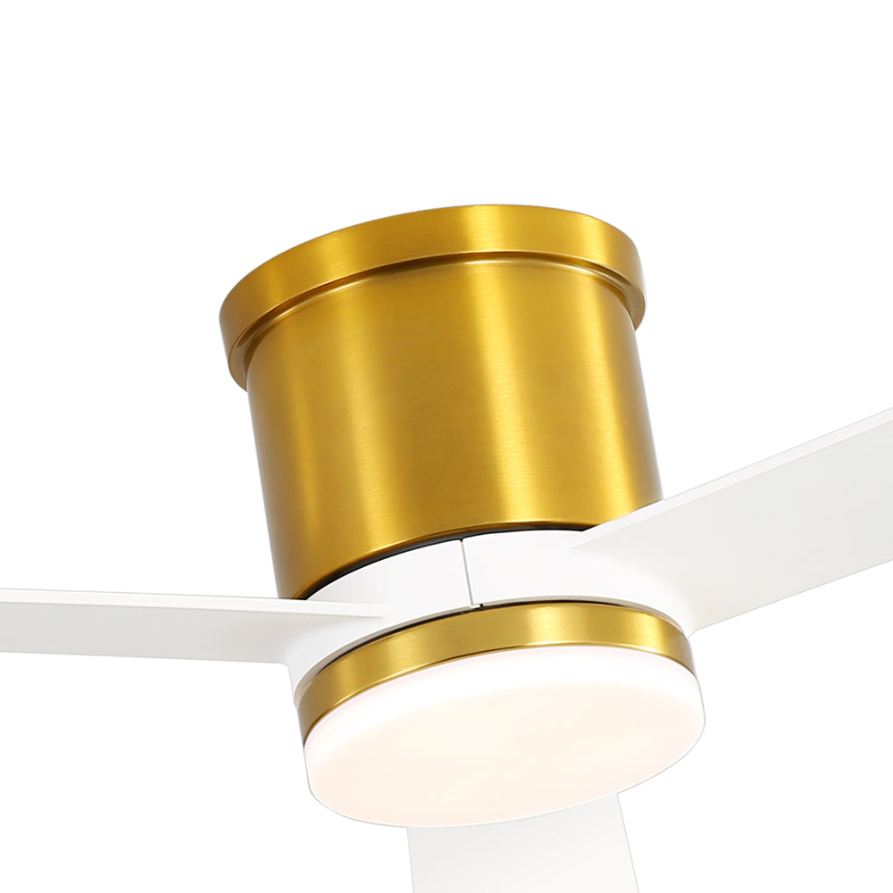 52 Inch 3-Blade Ceiling Fan with Light, Ceiling Fans with LED Light Remote Control with Reversible DC Motor, Flush Mount for Indoor Bedroom Kitchen Farmhouse