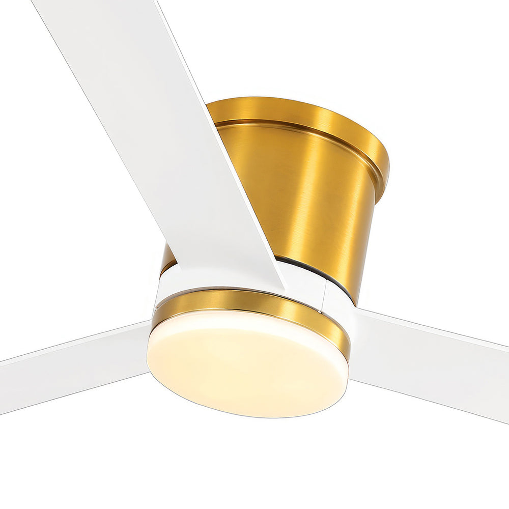 52 Inch 3-Blade Ceiling Fan with Light, Ceiling Fans with LED Light Remote Control with Reversible DC Motor, Flush Mount for Indoor Bedroom Kitchen Farmhouse