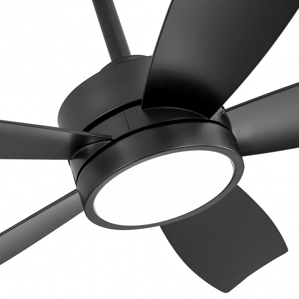 52-inch 5-Blade LED Ceiling Fan with Light and Remote,5" and 10" Downrods Included
