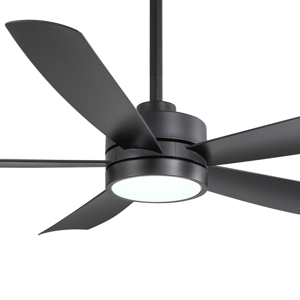 52-inch 5-Blade LED Ceiling Fan with Light and Remote,5" and 10" Downrods Included