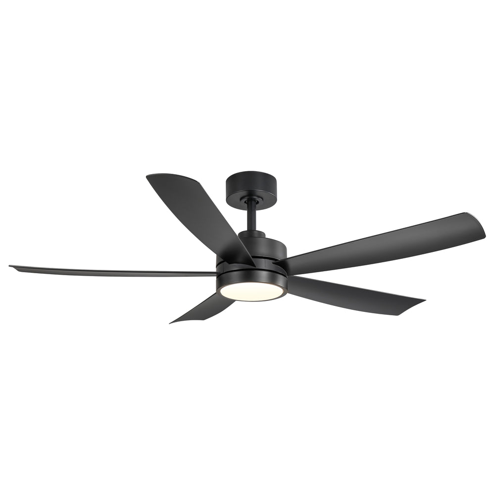 52-inch 5-Blade LED Ceiling Fan with Light and Remote,5" and 10" Downrods Included