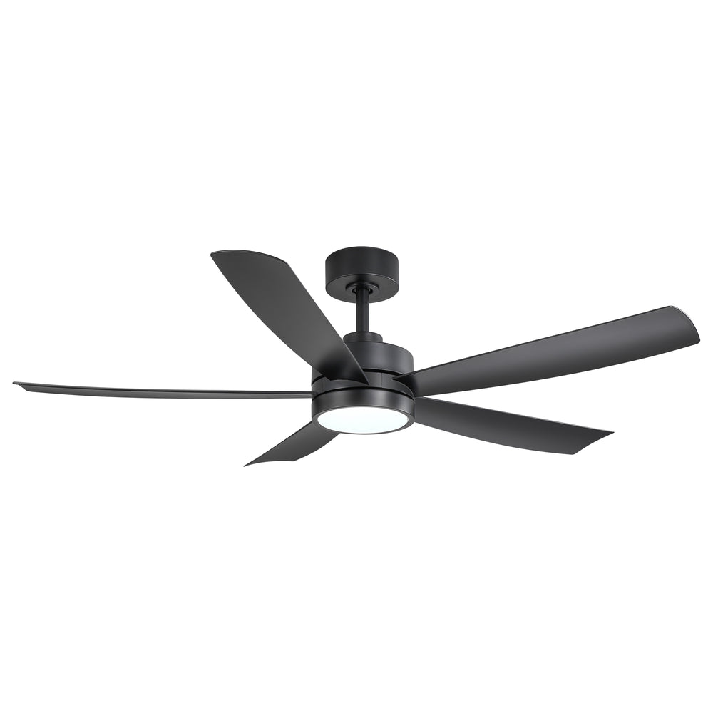 52-inch 5-Blade LED Ceiling Fan with Light and Remote,5" and 10" Downrods Included