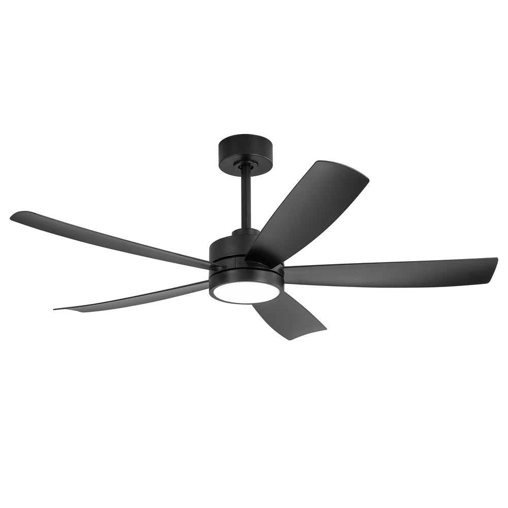 52-inch 5-Blade LED Ceiling Fan with Light and Remote,5" and 10" Downrods Included