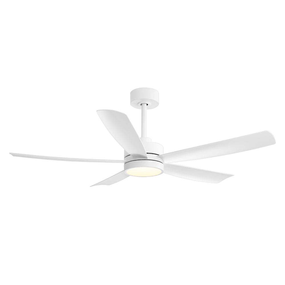 52-inch 5-Blade LED Ceiling Fan with Light and Remote,5" and 10" Downrods Included